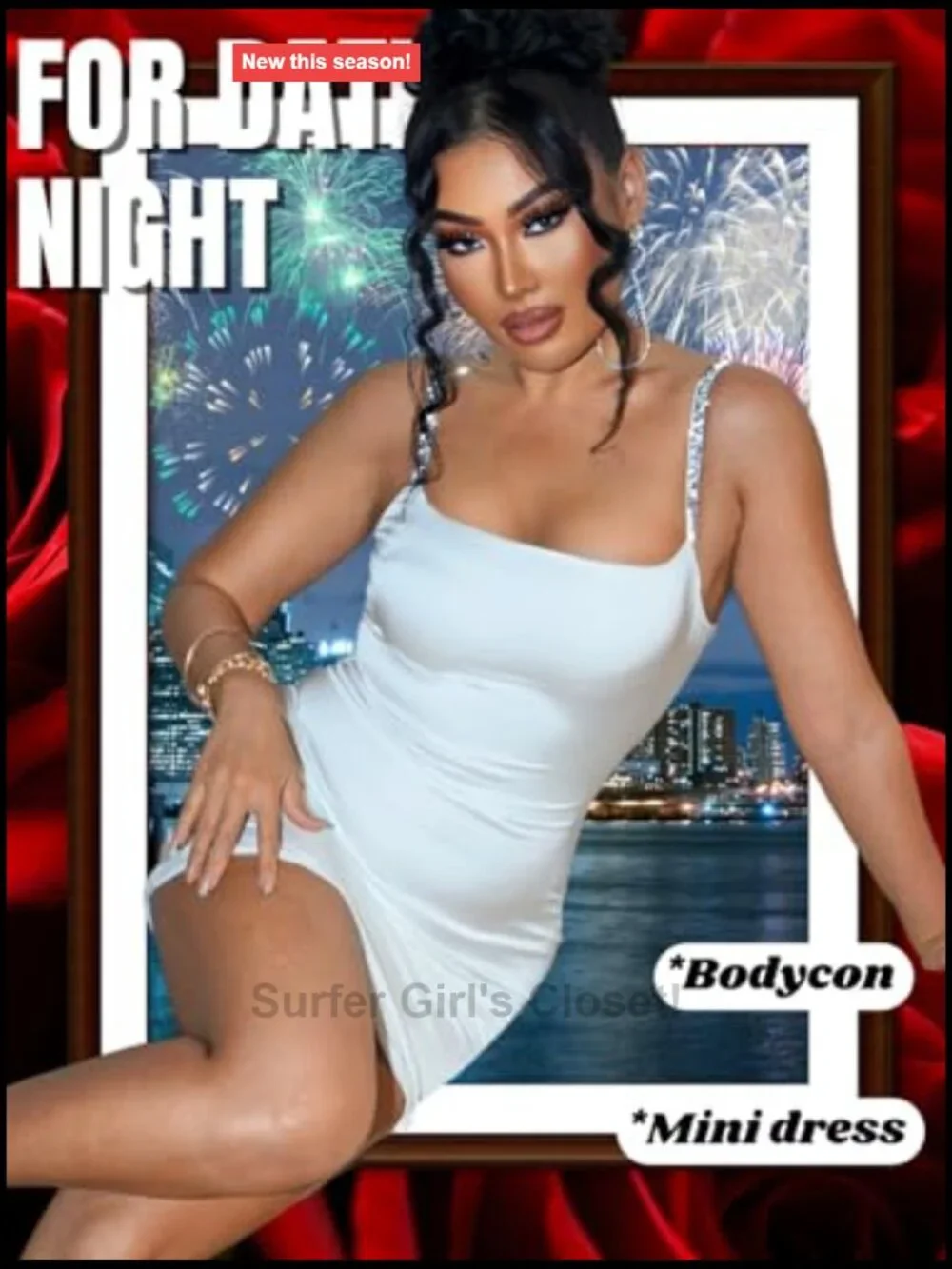 Rhinestone Straps Low Back Bodycon Mini Dress, Sexy Club Party Night Out